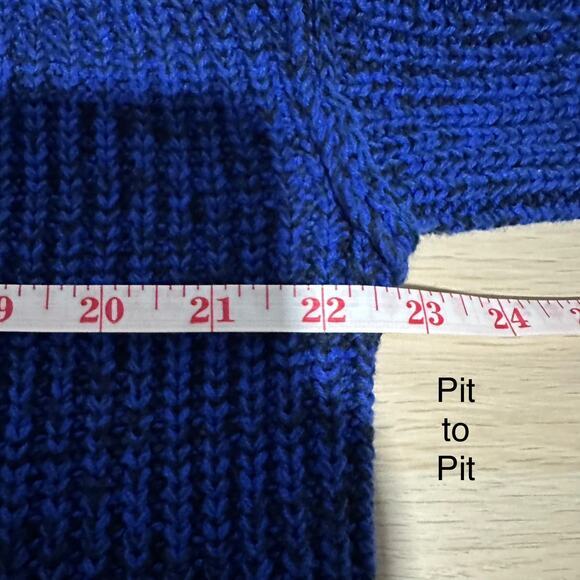 Free People Womens High Hopes Chunky Knit Cardigan Sweater Blue Size Large - Picture 11 of 14